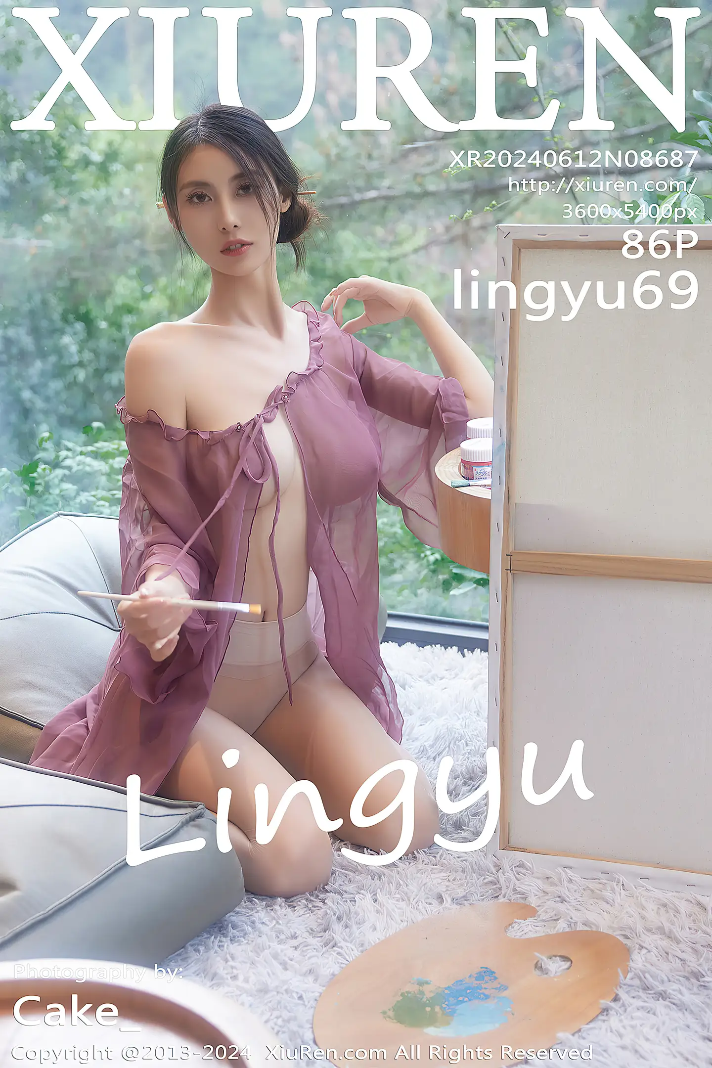 [XiuRen秀人网]No.8687_模特Lingyu69性感紫色轻透连衣裙配白丝袜秀丰腴身材诱惑写真86P-秀人网 - XiuRen.Space